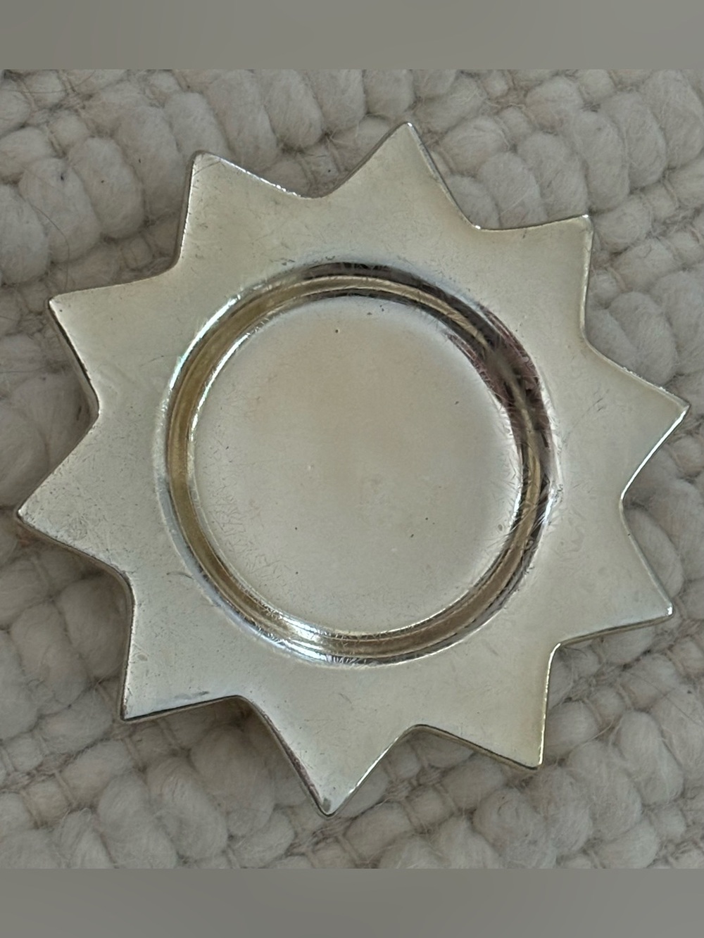 Silver Starburst Candle Holder